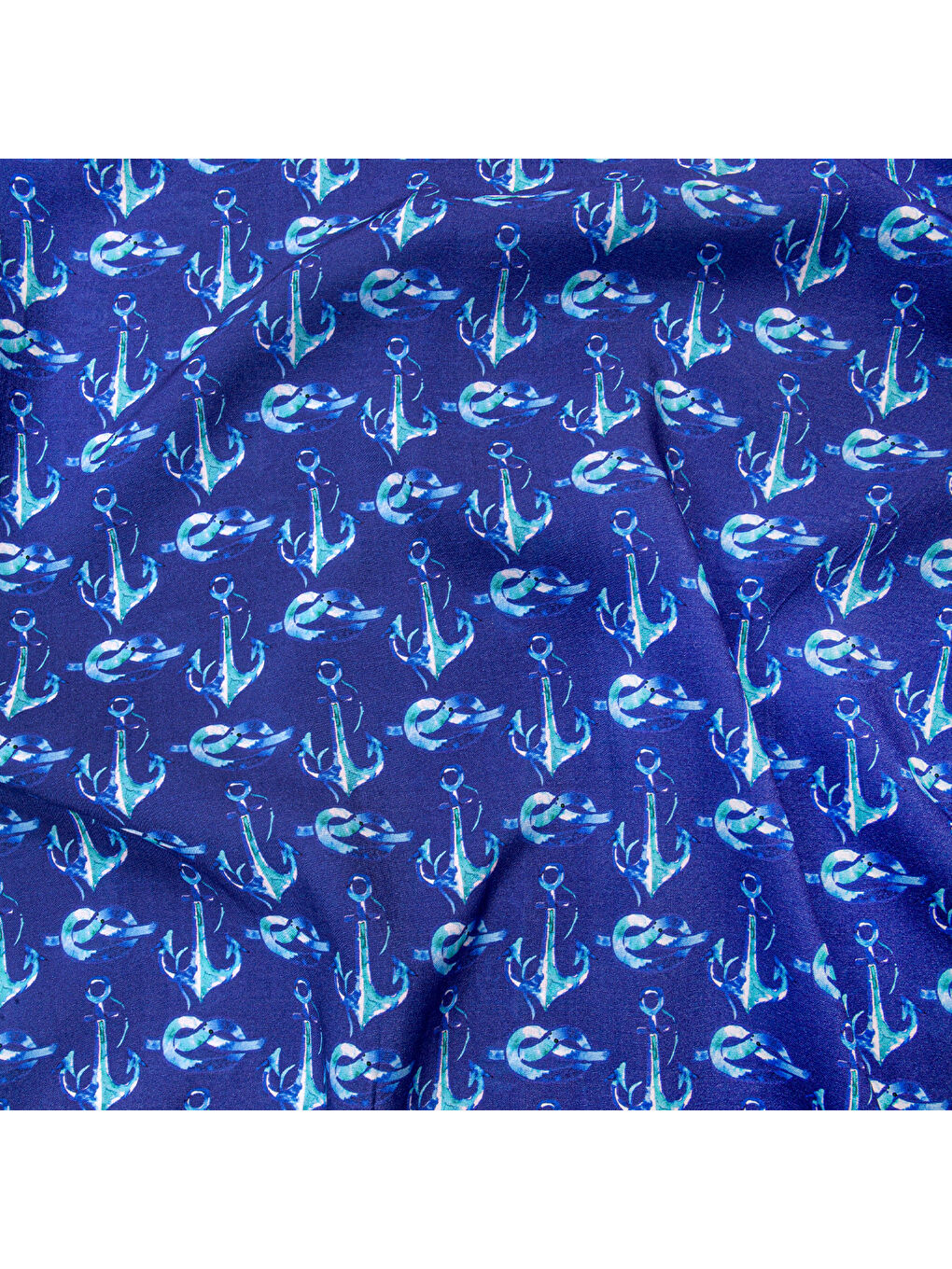 Karışık Çapa Desenli %100 Viskon Yumuşak Nefes Alabilir Kumaşlı Erkek Gömlek-7