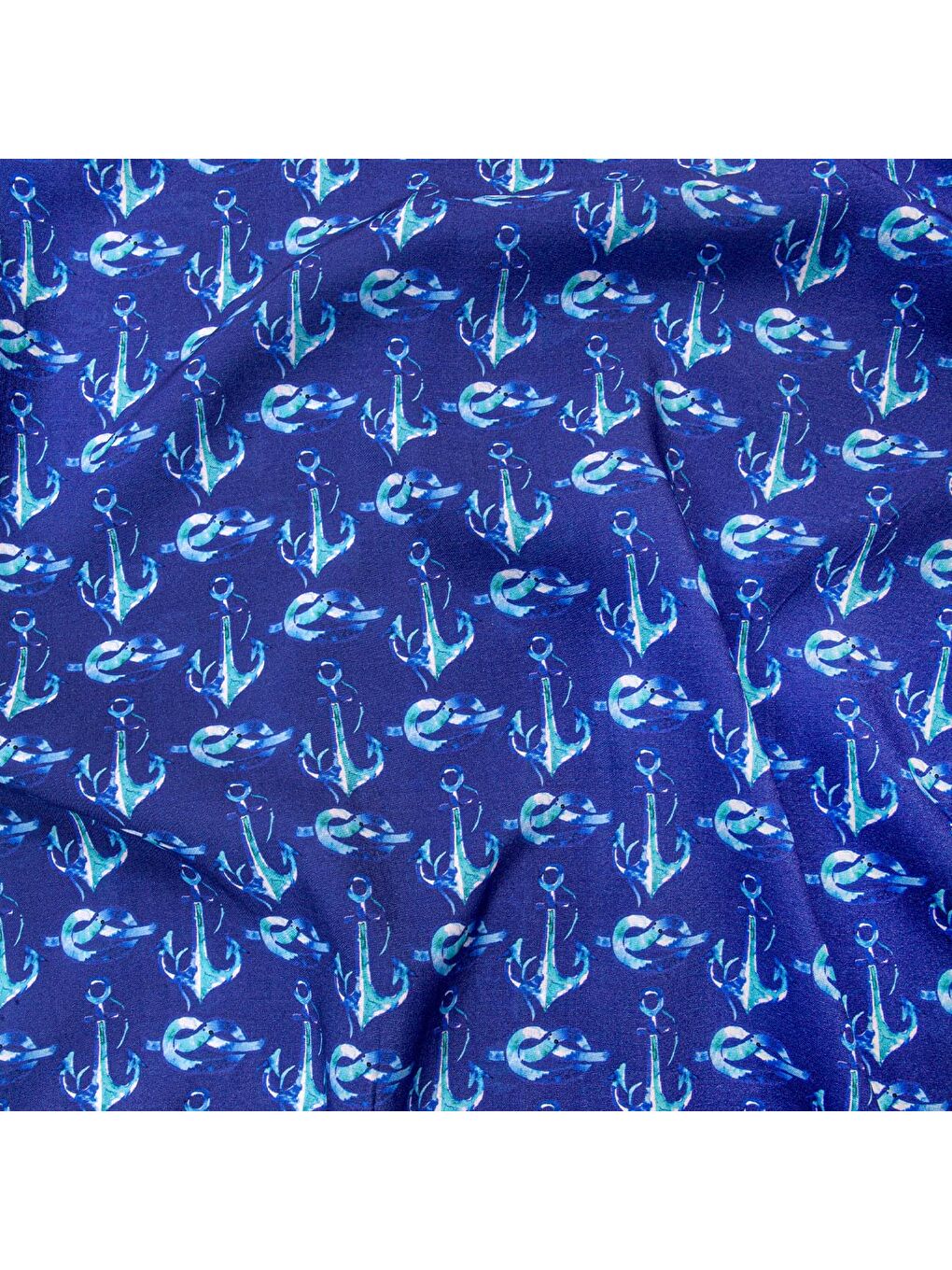 Karışık Çapa Desenli %100 Viskon Yumuşak Nefes Alabilir Kumaşlı Erkek Gömlek-8