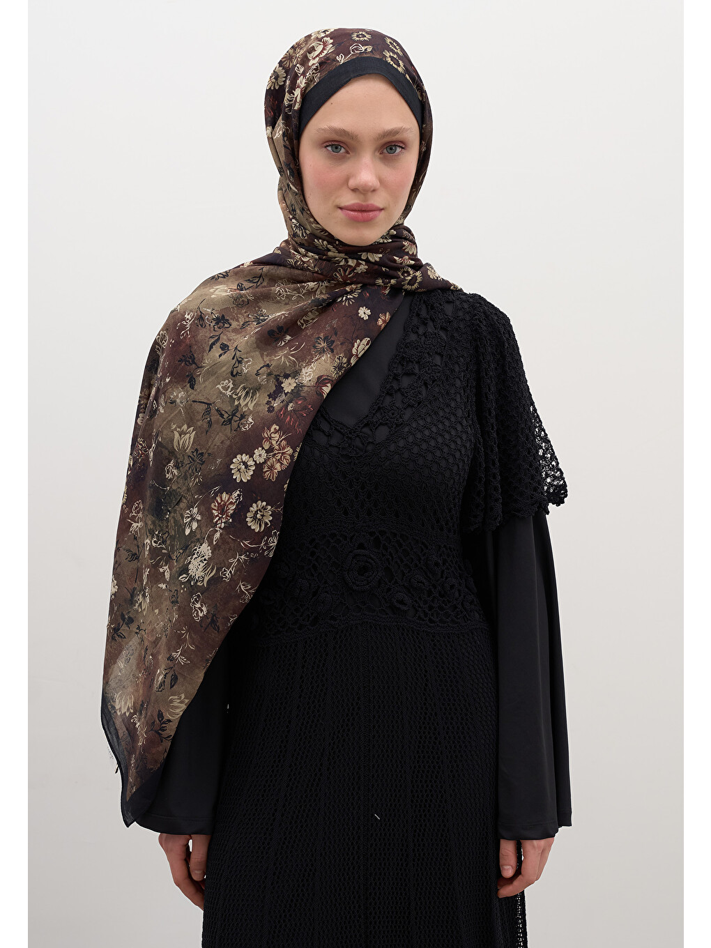 Seraphına Desen Şal Siyah-2
