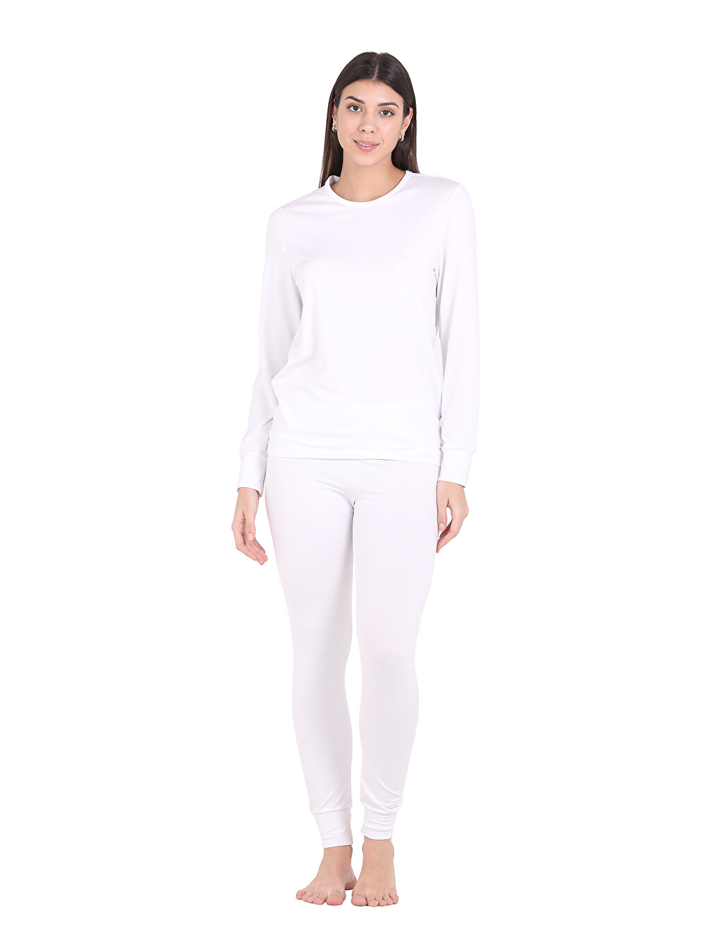 THERMOFORM Beyaz Microfiber Şardonlu Termal Içlik Set Kadın Beyaz