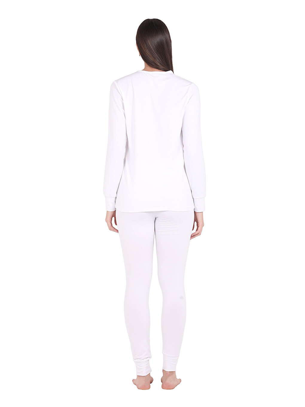 Microfiber Şardonlu Termal İçlik Set Kadın Beyaz-1