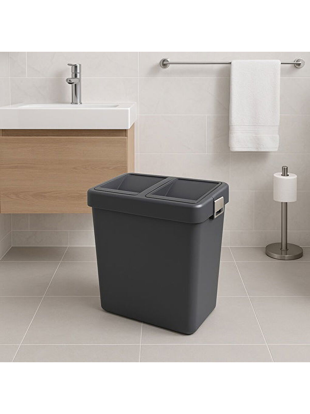 Comfort Geri Dönüşüm Çöp Kovası - Antrasit - 50 lt