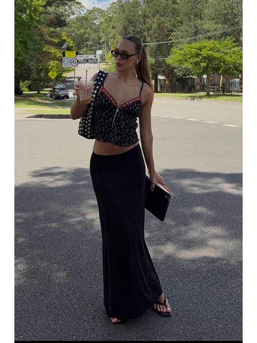 Siyah Maxi Basic Etek Mg1890