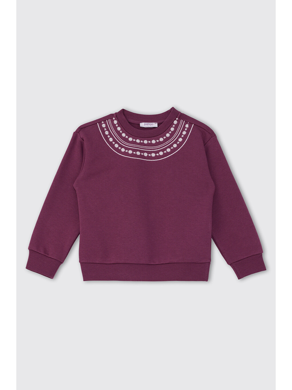 Kız Çocuk Nakışlı Mürdüm Sweatshirt-2