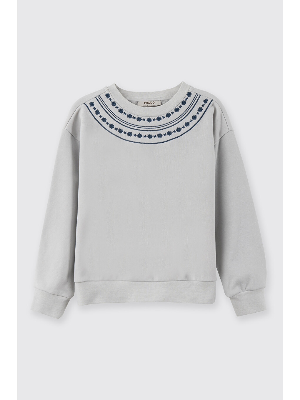 Kız Çocuk Nakışlı Gri Sweatshirt-2