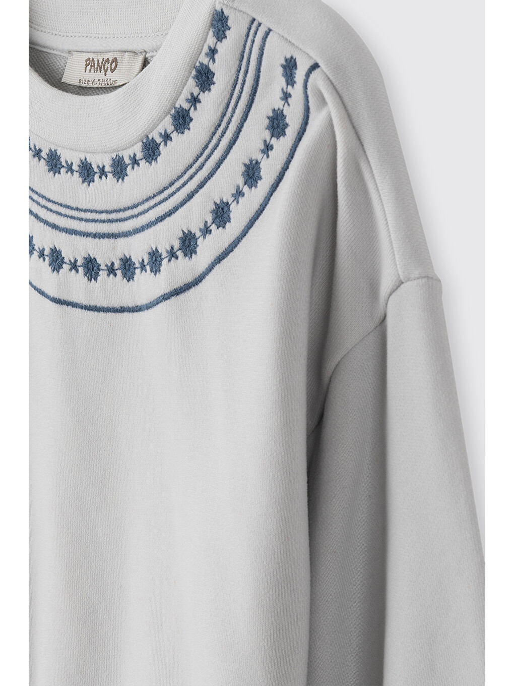 Kız Çocuk Nakışlı Gri Sweatshirt-3