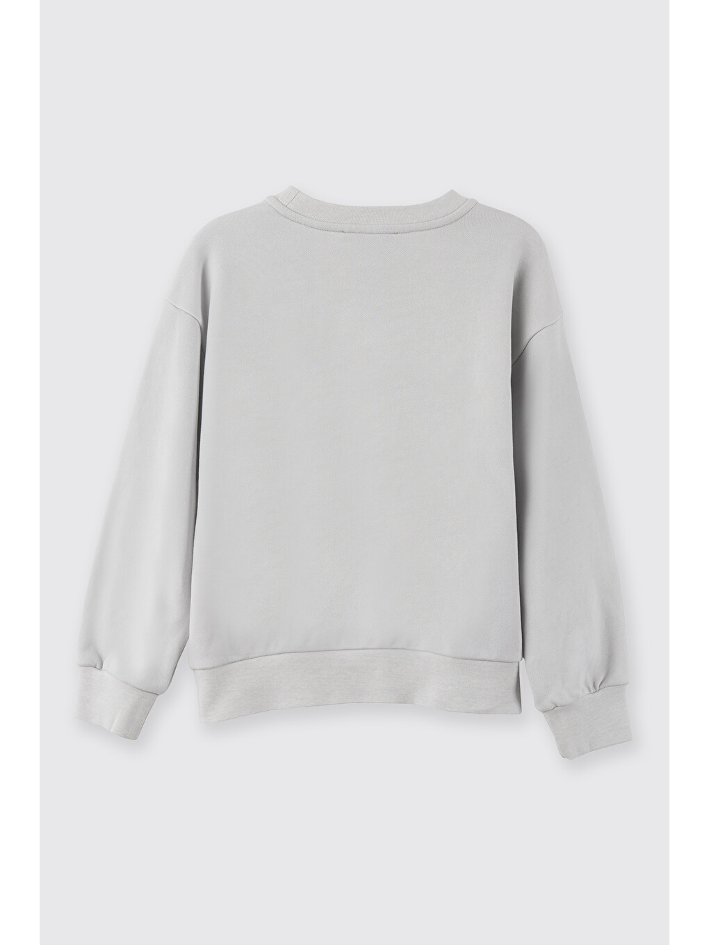Kız Çocuk Nakışlı Gri Sweatshirt-5