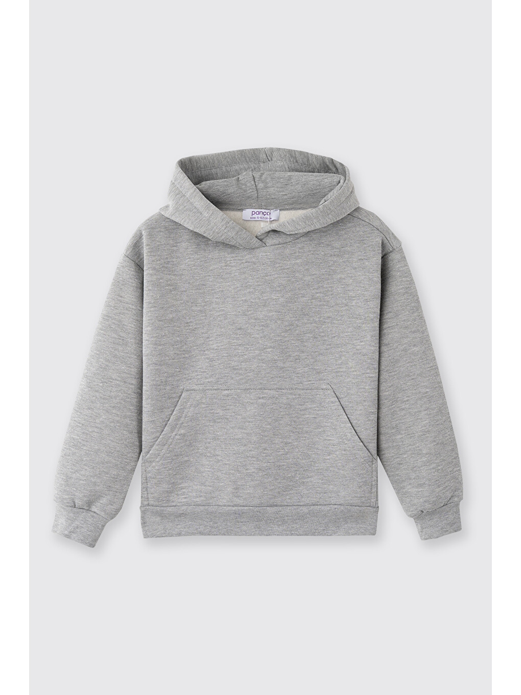 Kız Çocuk Kapüşonlu Gri Sweatshirt-4