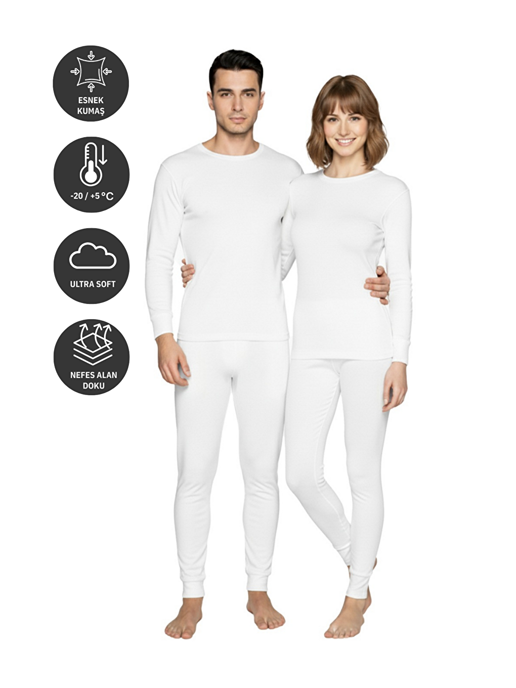 Heavy Unisex Termal İçlik Beyaz-3