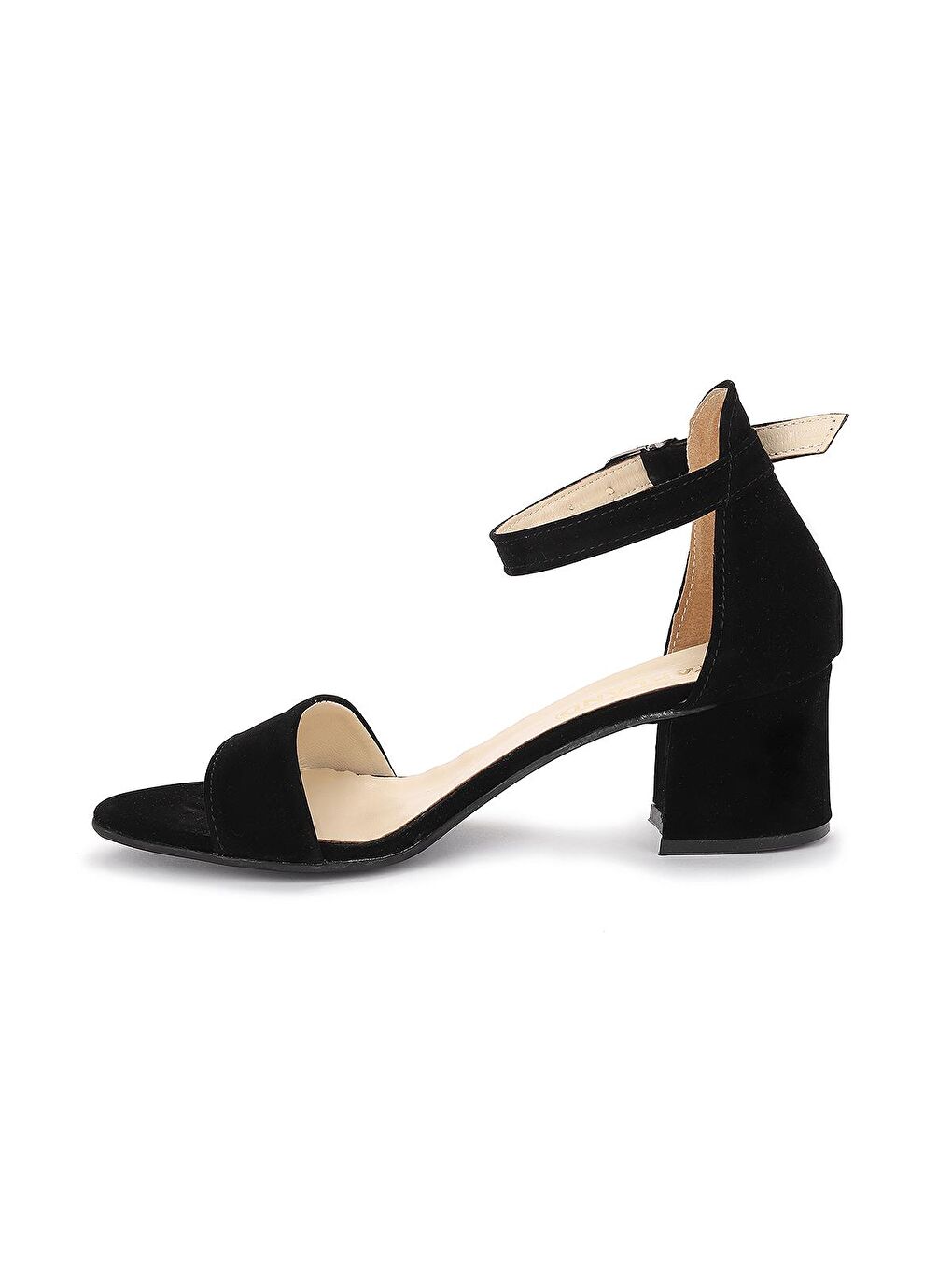 Bsm 62-5 Süet Siyah 5 Cm Topuklu Kadın Sandalet Ayakkabı-4