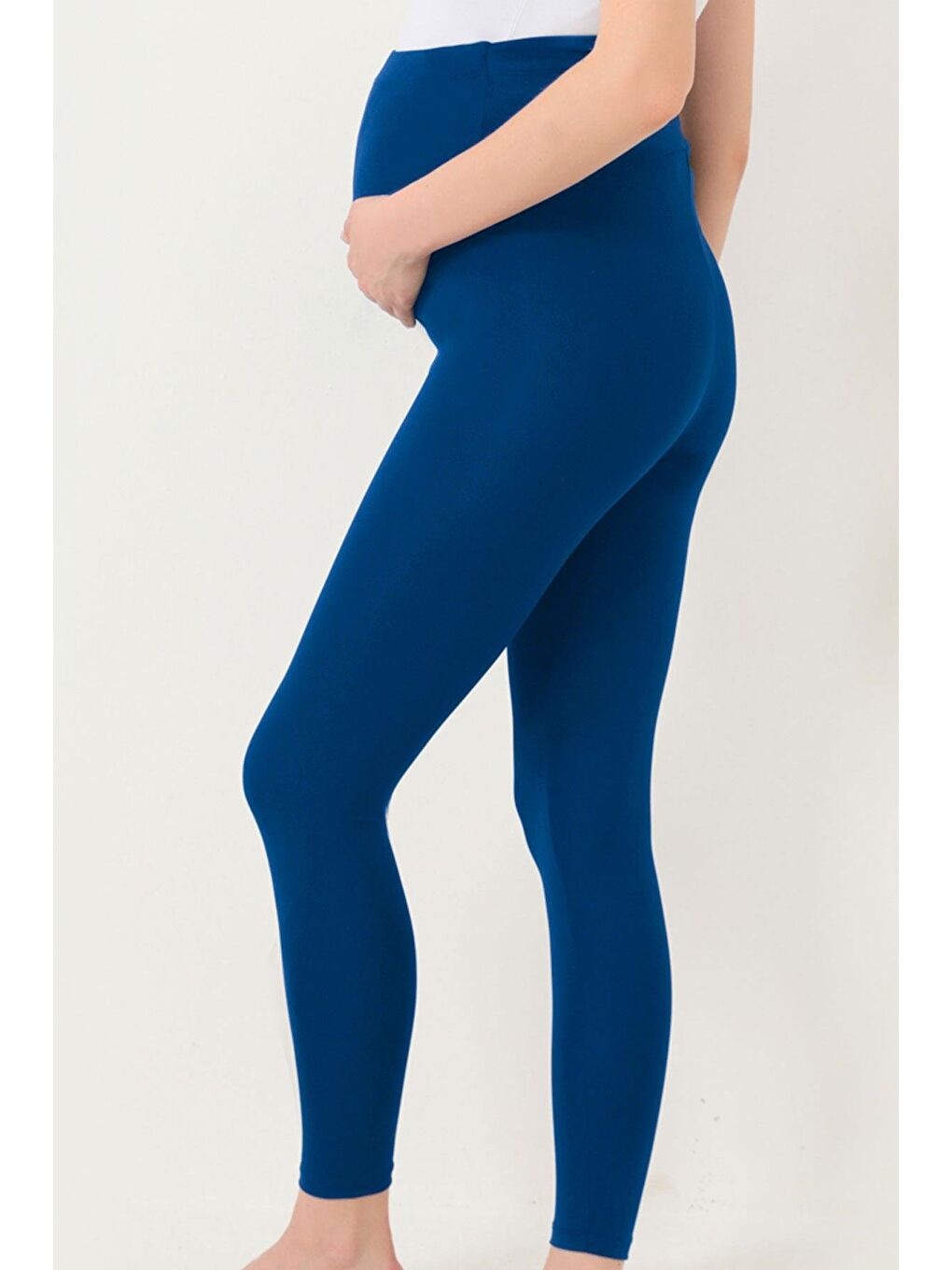 Lacivert Esnek Yüksek Bel Hamile Tayt-2
