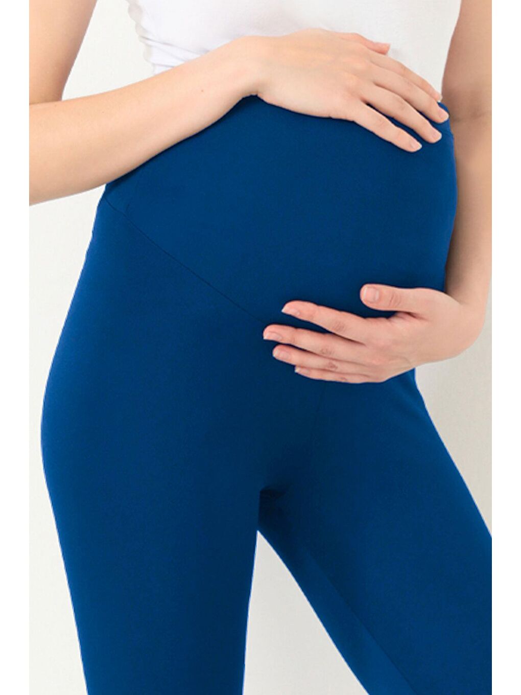 Lacivert Esnek Yüksek Bel Hamile Tayt-3