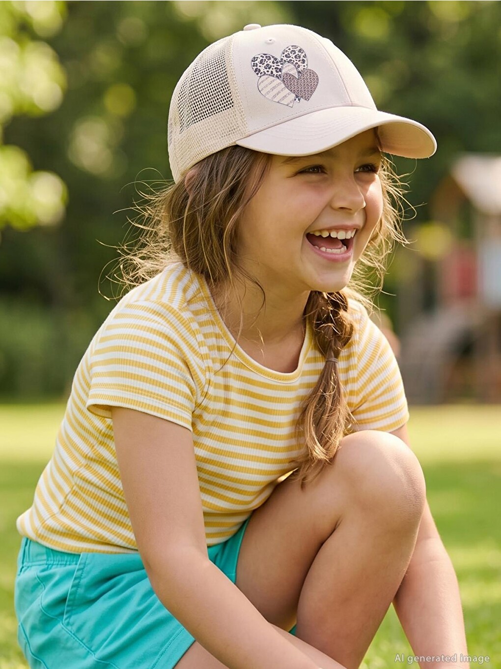 Girls 10-13 Yaş Çocuk Kız Kep Şapka - Bej