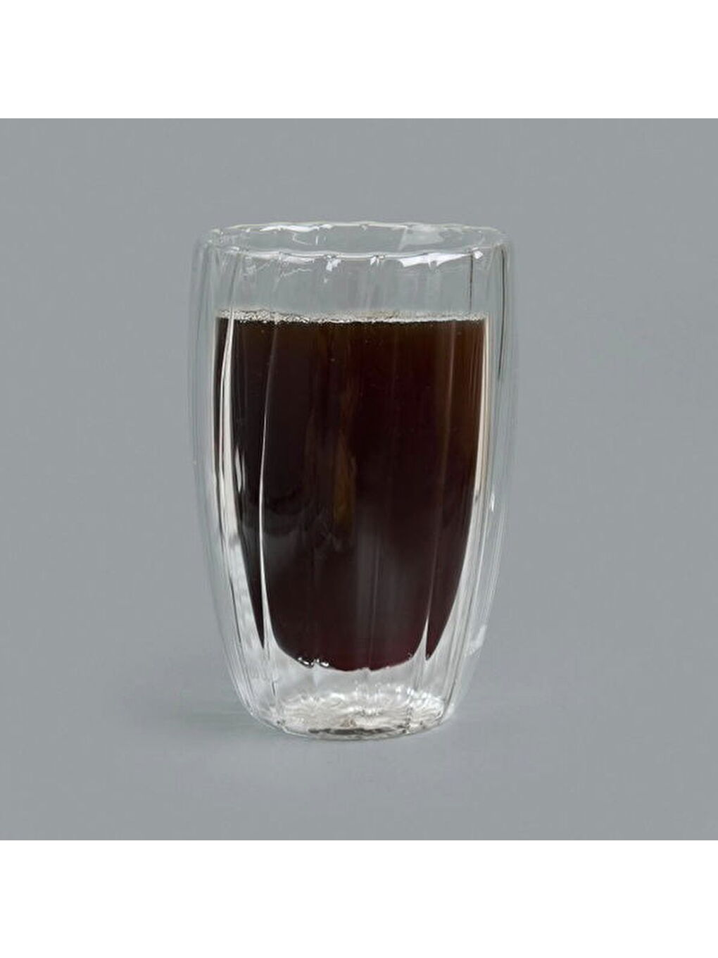 Renksiz Stripe Çift Cidarlı Bardak - Şeffaf - 450 ml