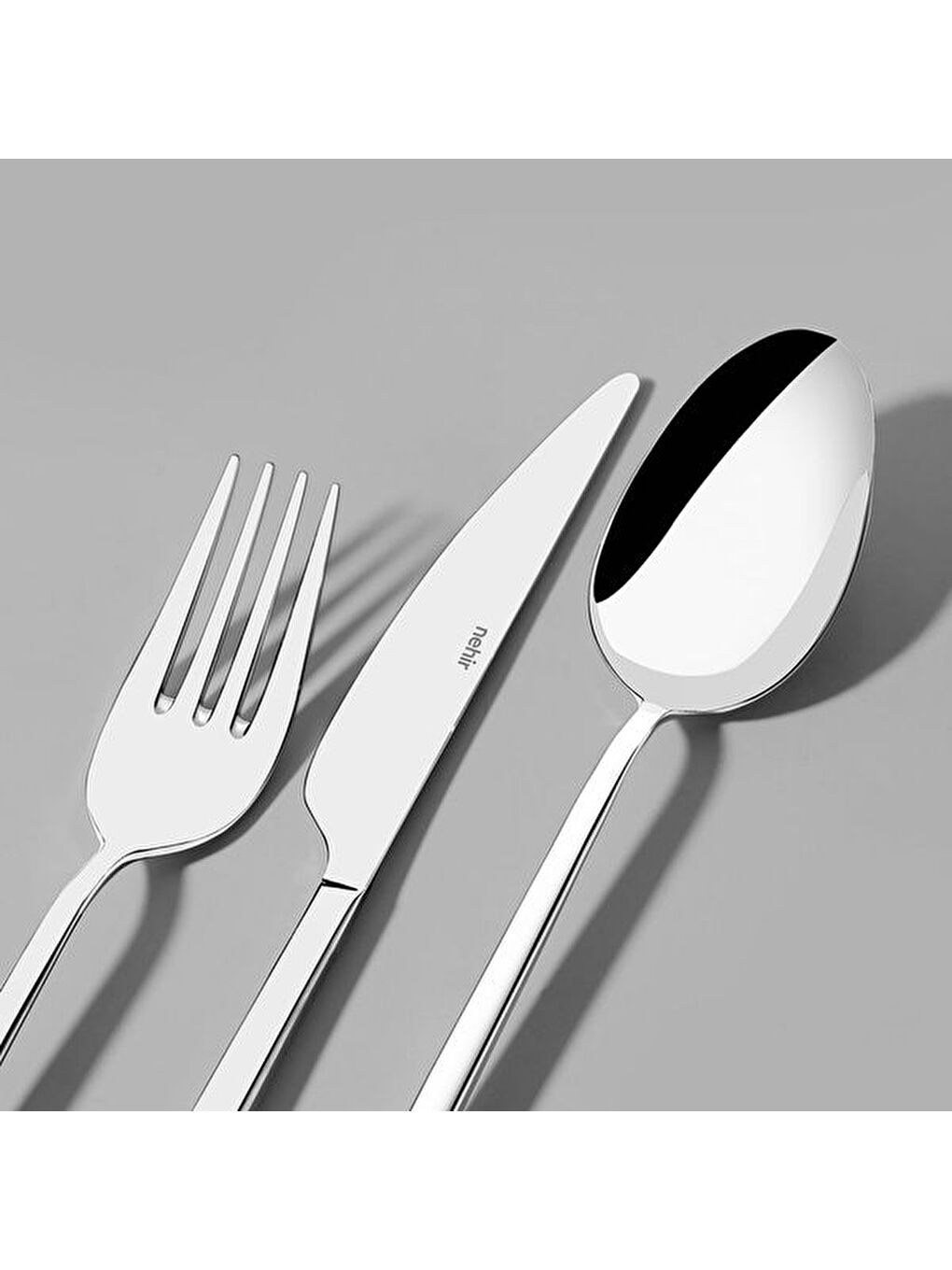 Gloria Sade 36 Parça Çatal Kaşık Bıçak Seti - Gri-5