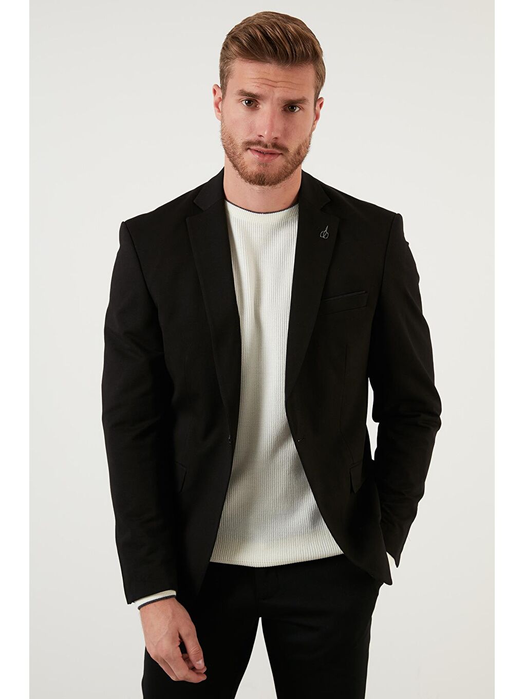 Siyah Slim Fit 6 Drop Tek Yırtmaçlı Blazer Ceket 2163115 B-1