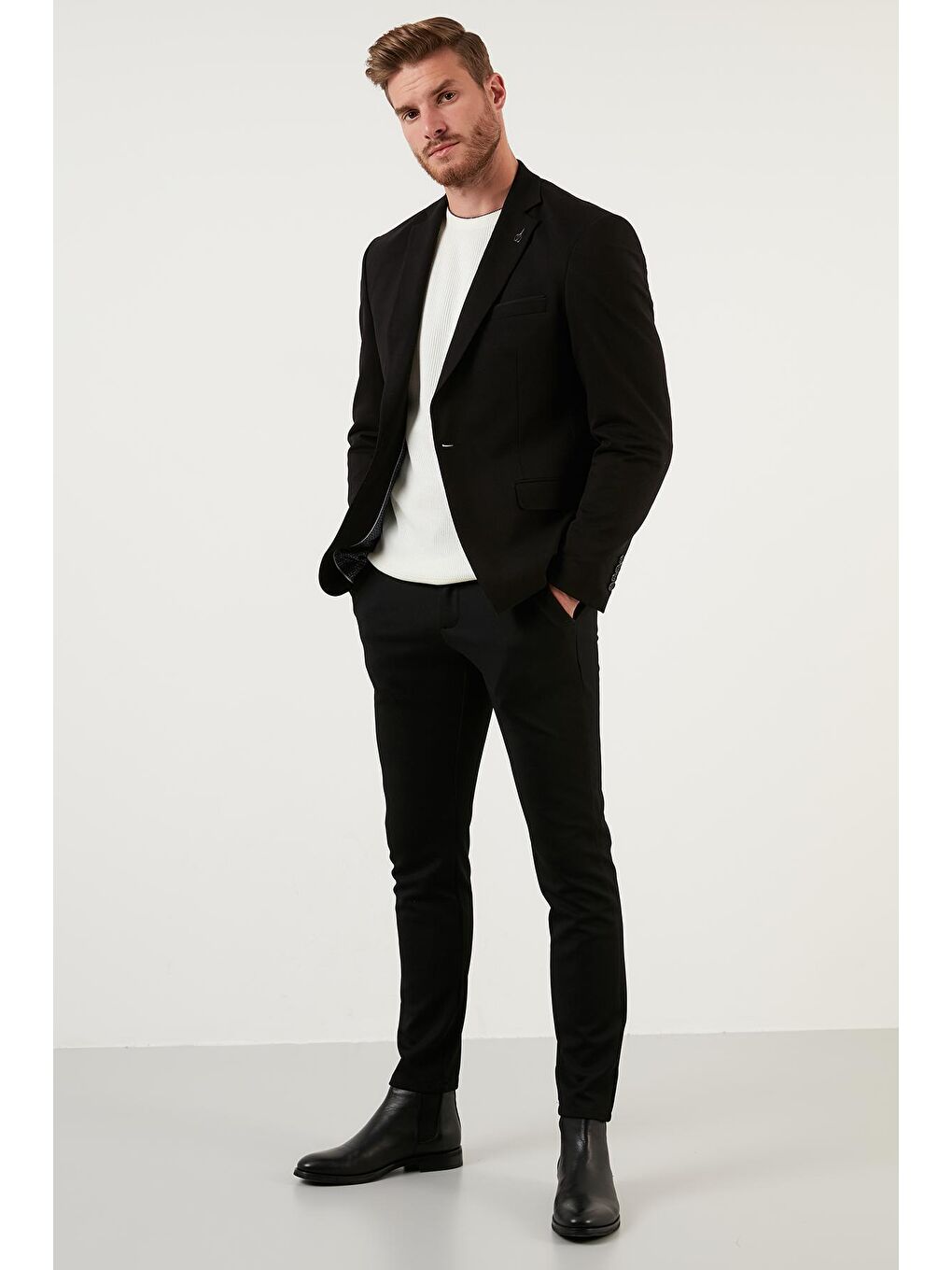 Siyah Slim Fit 6 Drop Tek Yırtmaçlı Blazer Ceket 2163115 B-3