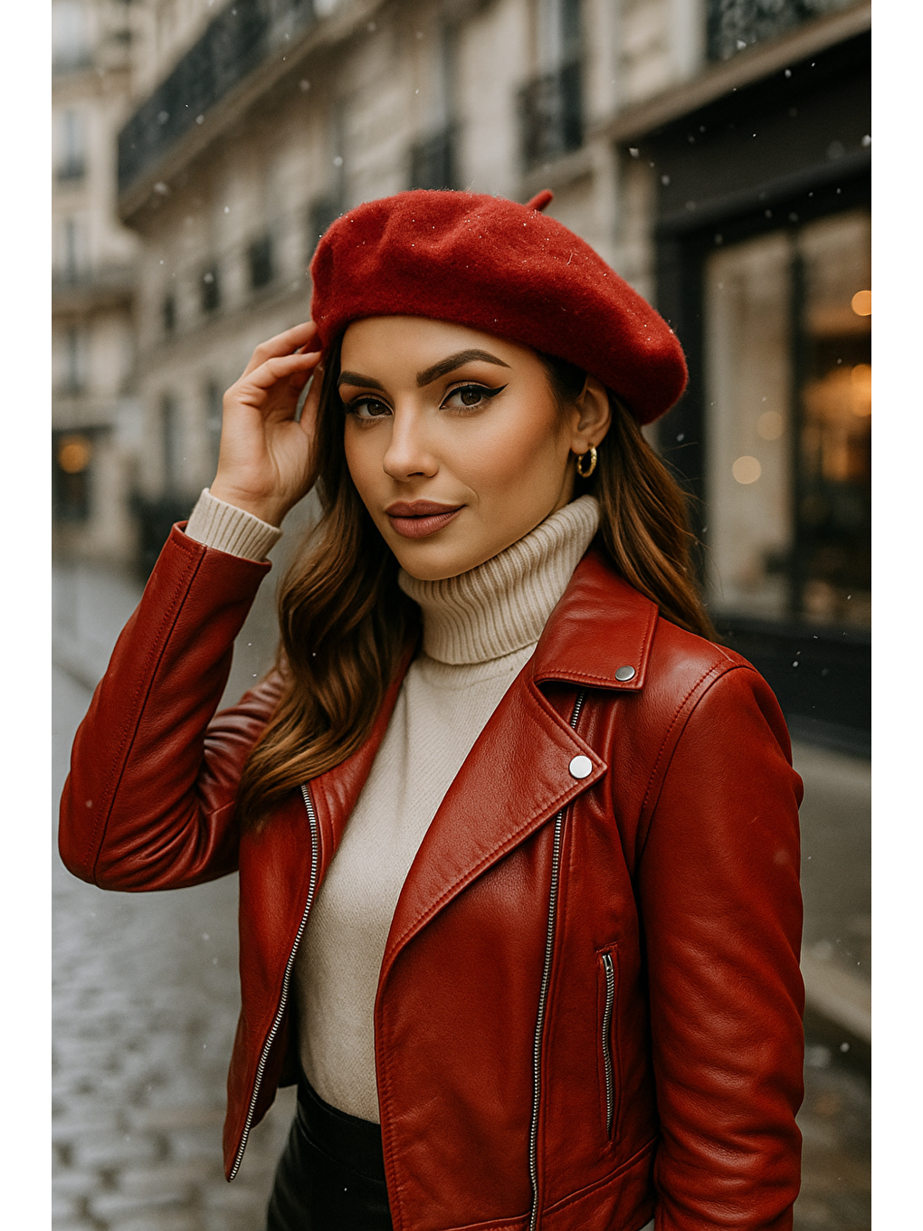 Kadın Kırmızı Ressam Bere Şapka Bere1101