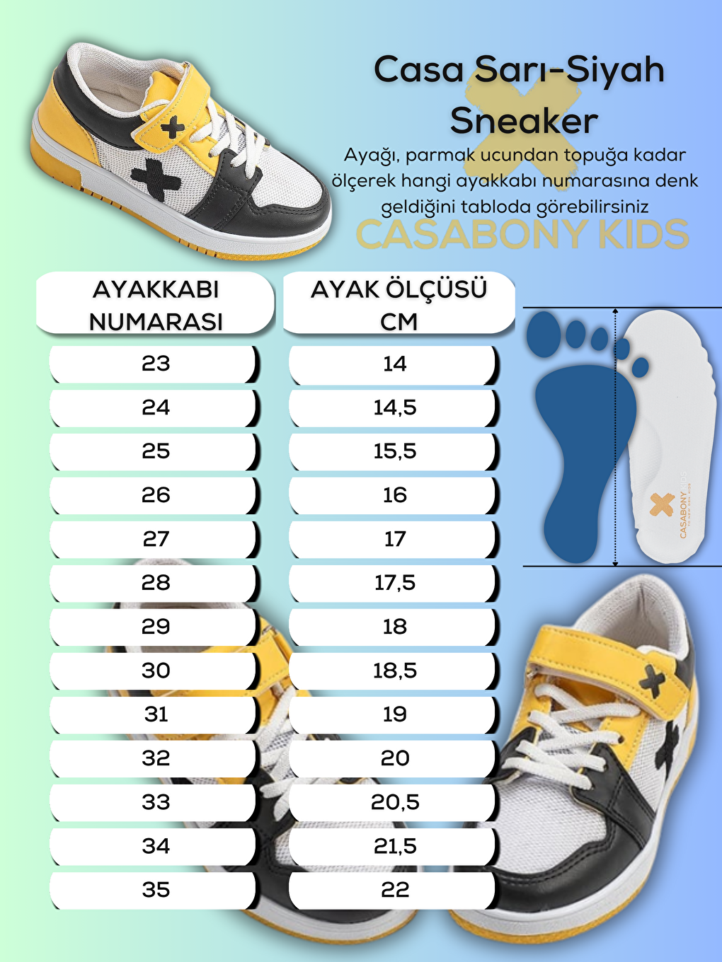 Casa Sarı Siyah Unisex Çocuk Sneakers-4