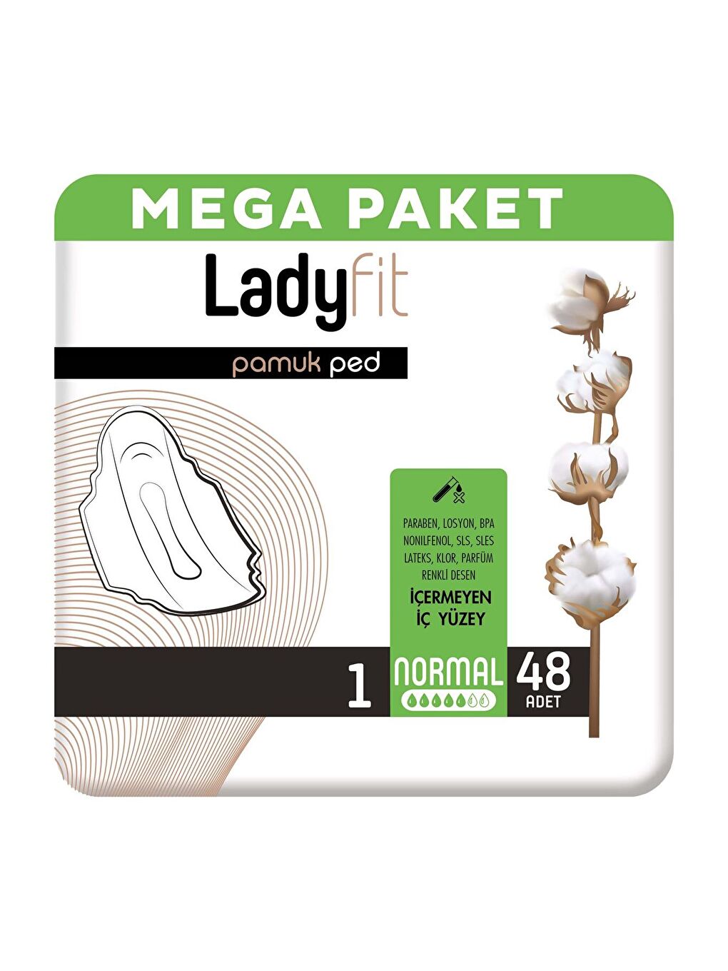 Baby Turco Ladyfit Pamuk Ped Mega Normal 48 Ped