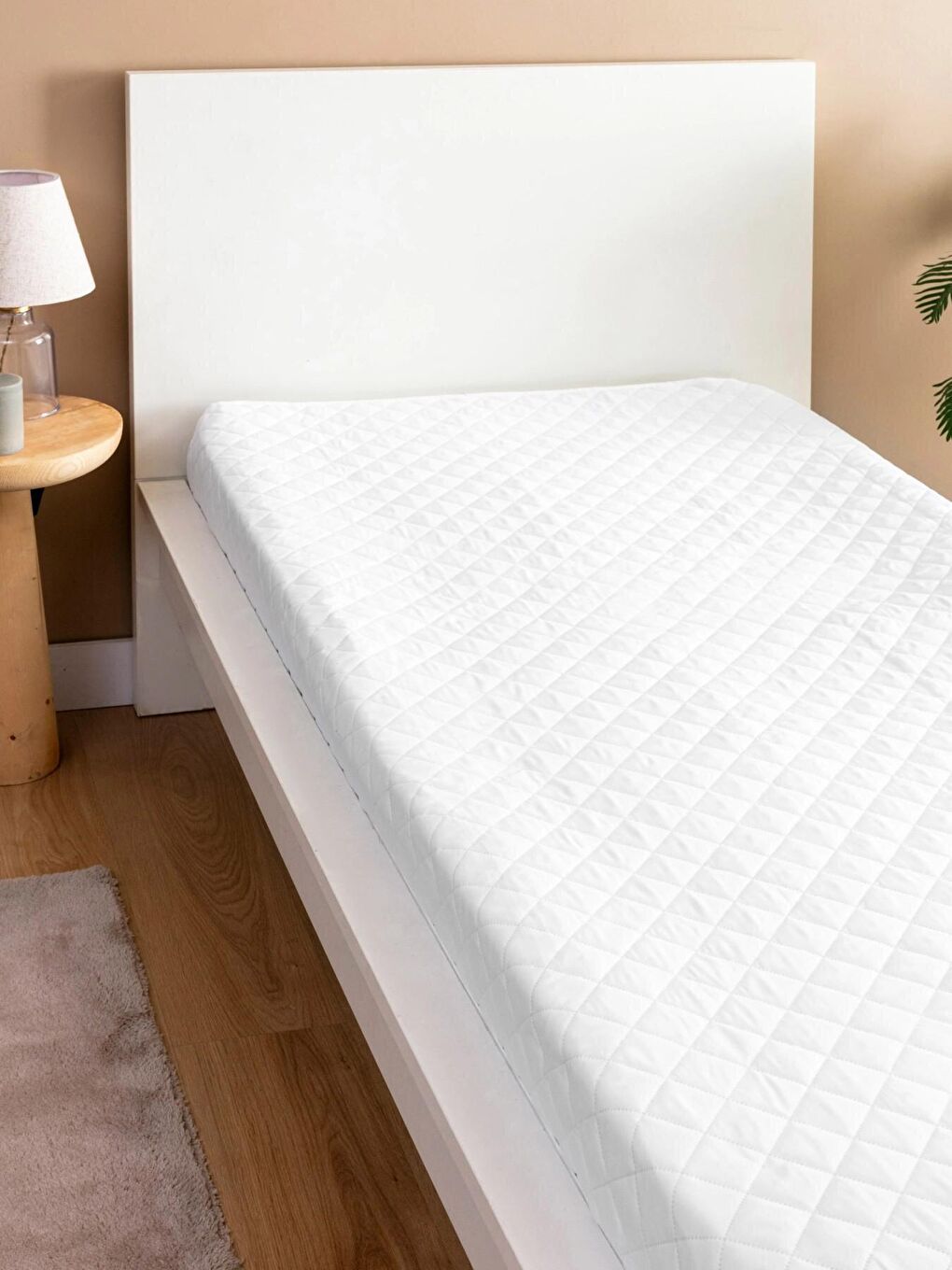 Beyaz Mattress Protecto Lastikli Sıvı Geçirmez Yatak Alezi 100x200
