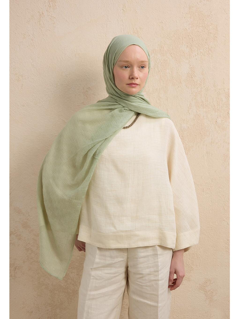 Yeşil Modal Damalı Şal Mint-1