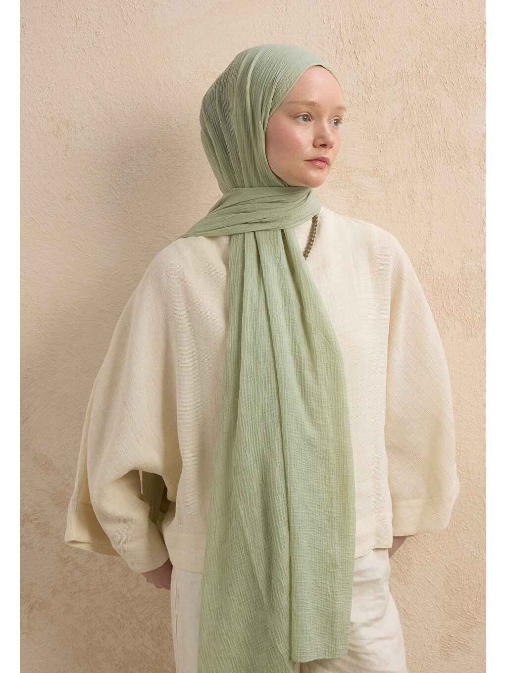 Yeşil Modal Damalı Şal Mint-3