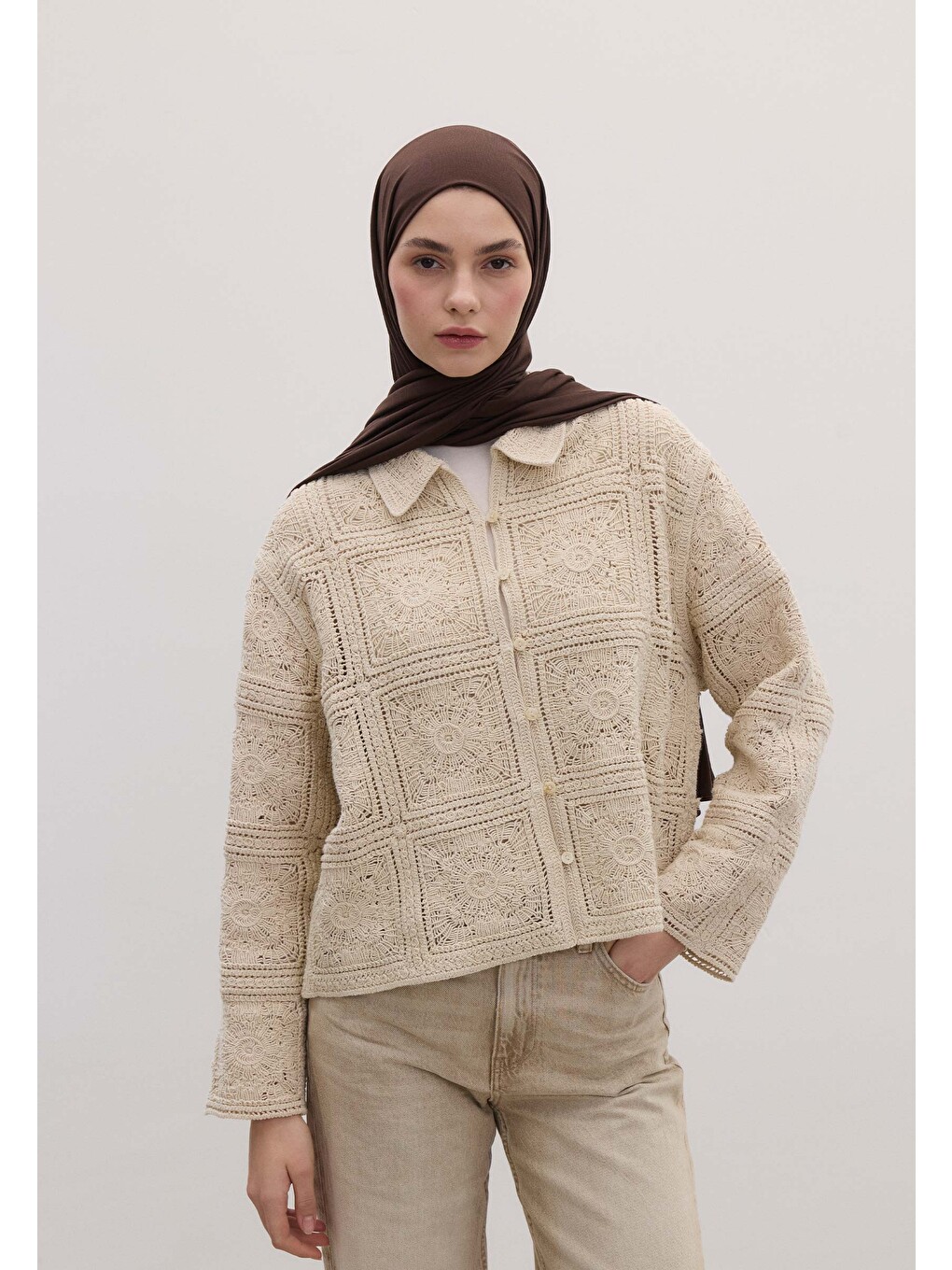 Kahverengi Bambu Penye Şal Acı Kahve-5