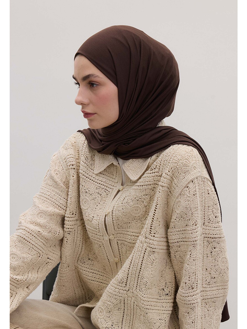 Kahverengi Bambu Penye Şal Acı Kahve-4