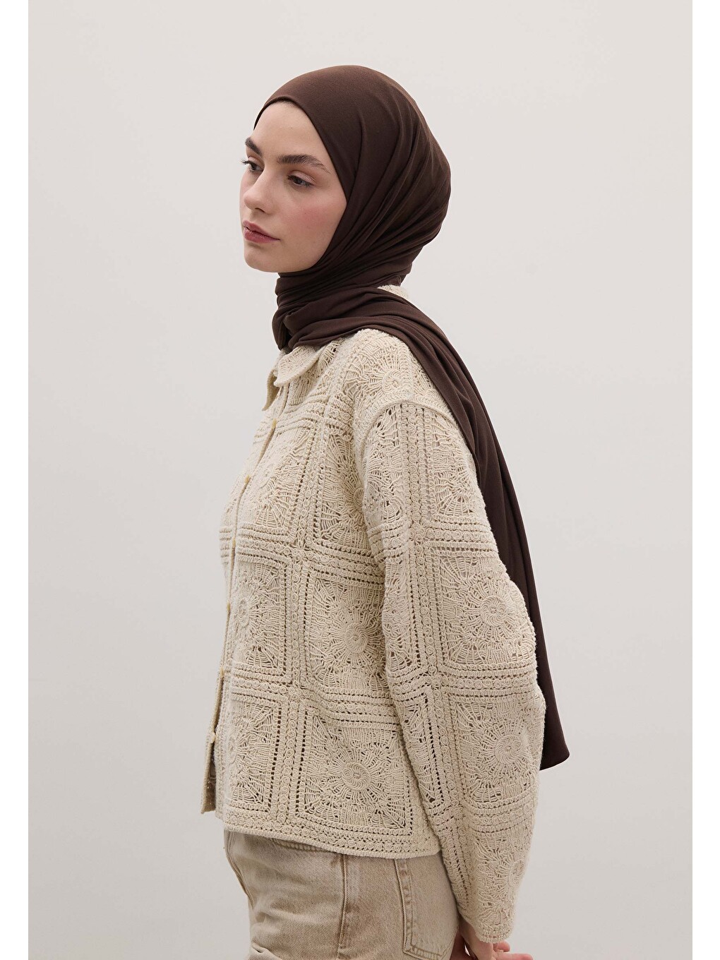 Kahverengi Bambu Penye Şal Acı Kahve-8