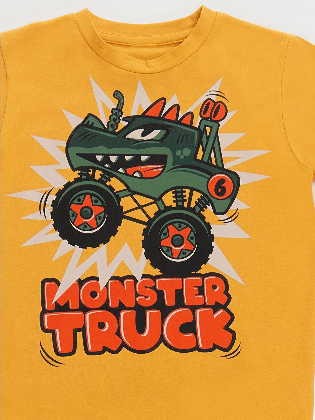 Karışık Monster Truck Erkek Çocuk Tişört Kapri Takım-4