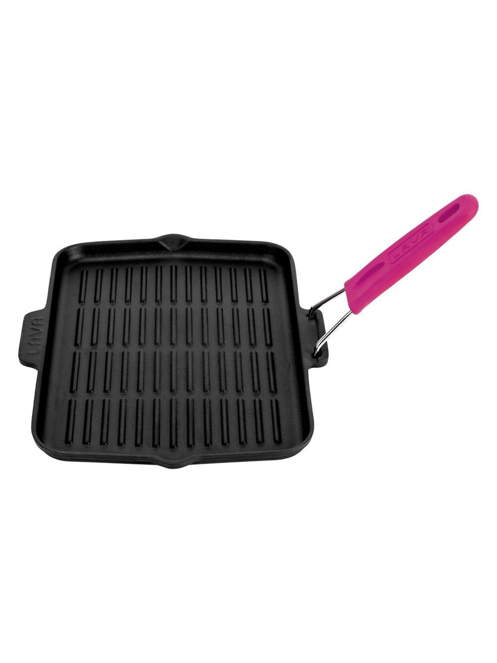 Pembe Dikdörtgen Sığ Izgara Tavası Silikon Tel Saplı Ölçü 21x30cm