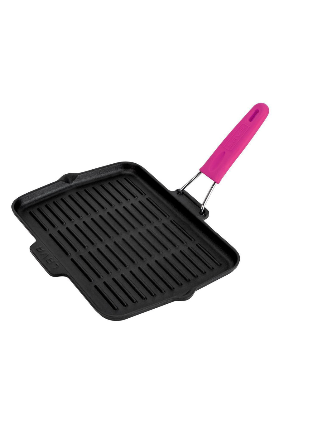 Pembe Dikdörtgen Sığ Izgara Tavası Silikon Tel Saplı Ölçü 21x30cm-1