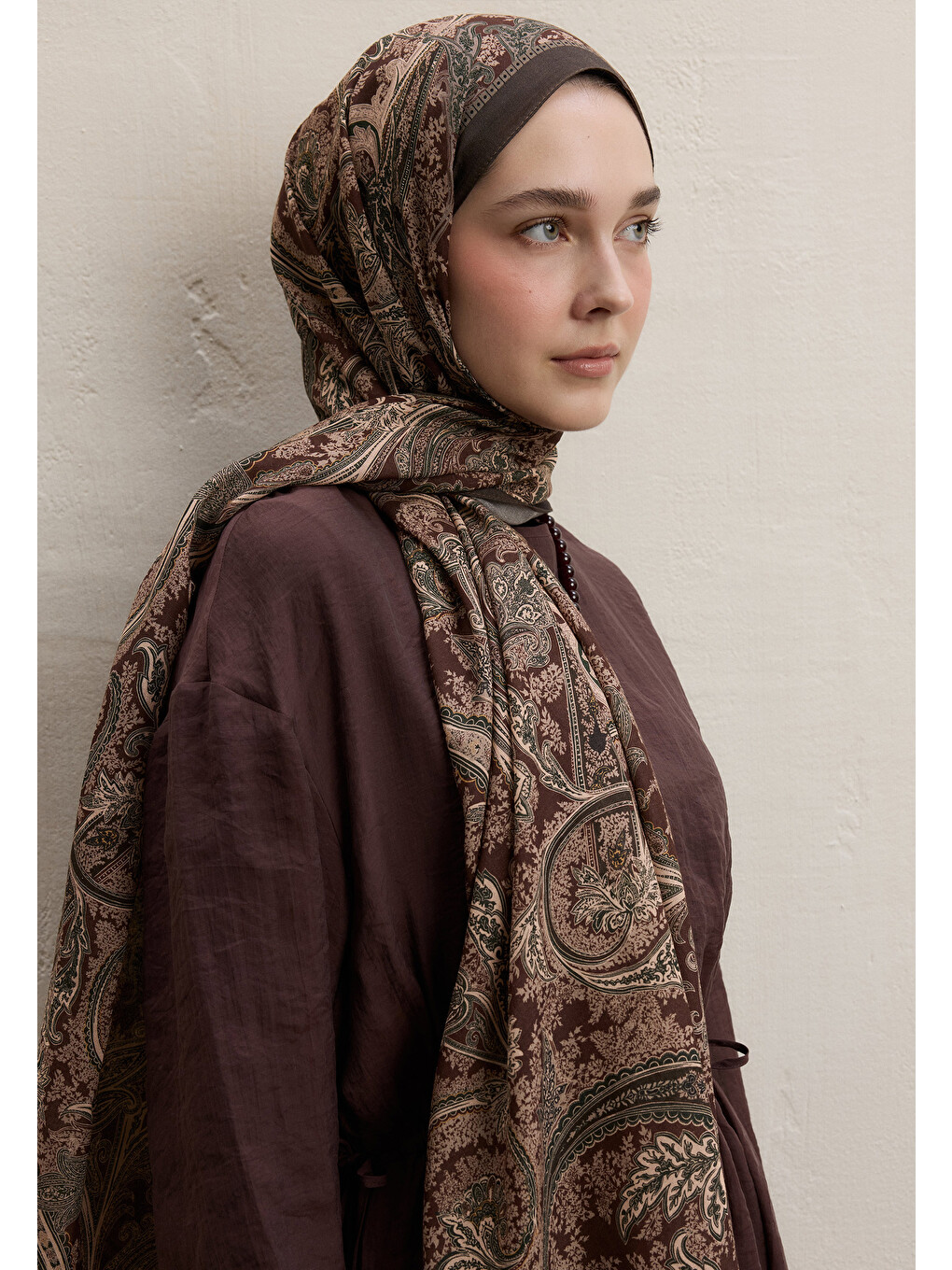 Kahverengi Dark Bohemıan Desen Şal Kahve-2