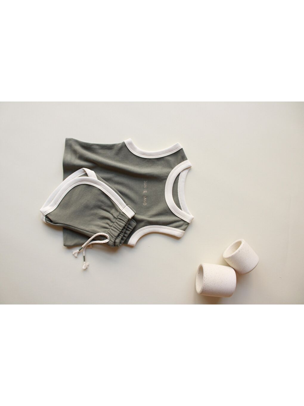 Haki Unisex Atlet Şort Takım-3