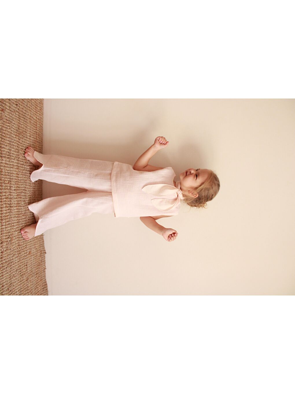 Fularlı Pembe Çizgili Çapraz Şerit Detaylı Müslin Takım-5