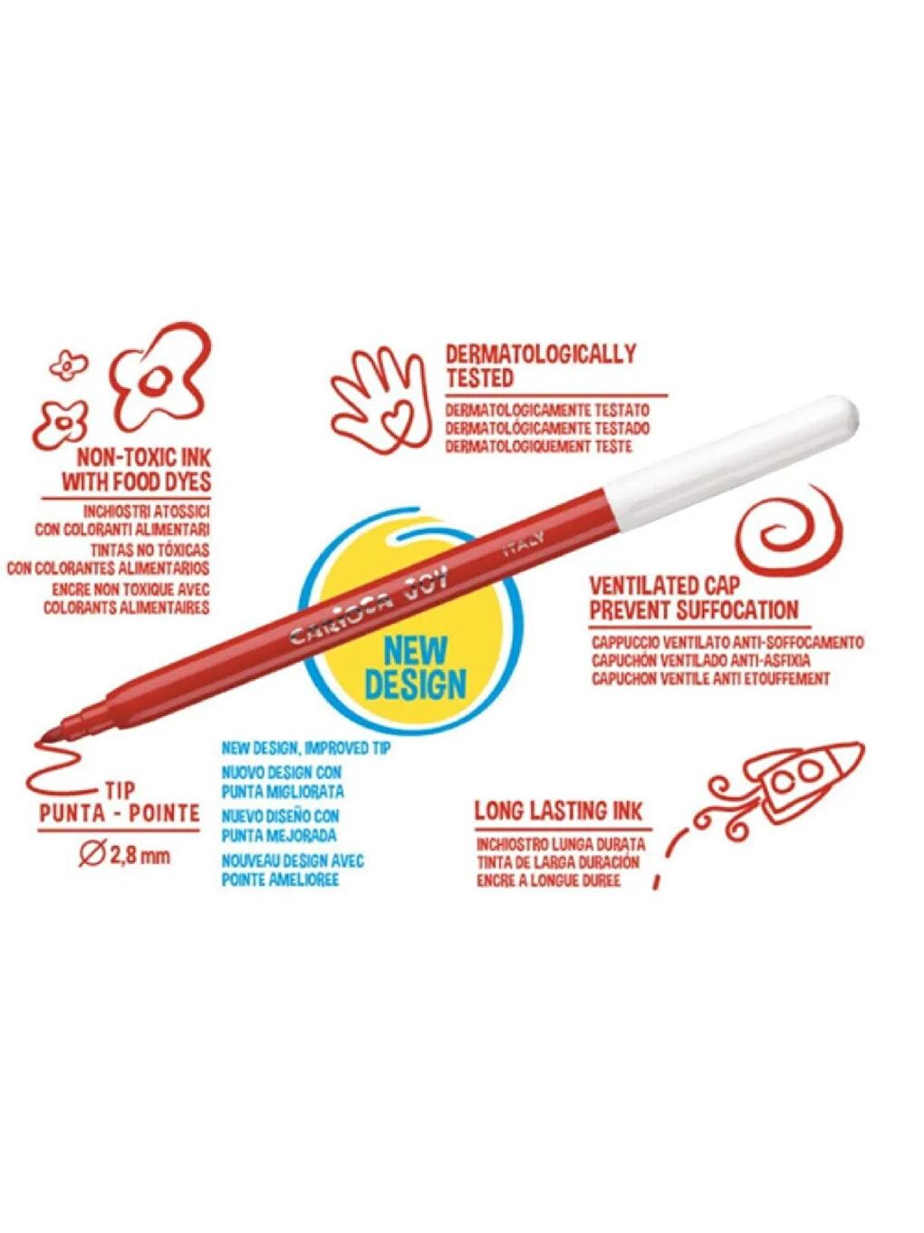 Joy Yıkanabilir Keçeli Kalem 12 li (40614)-4