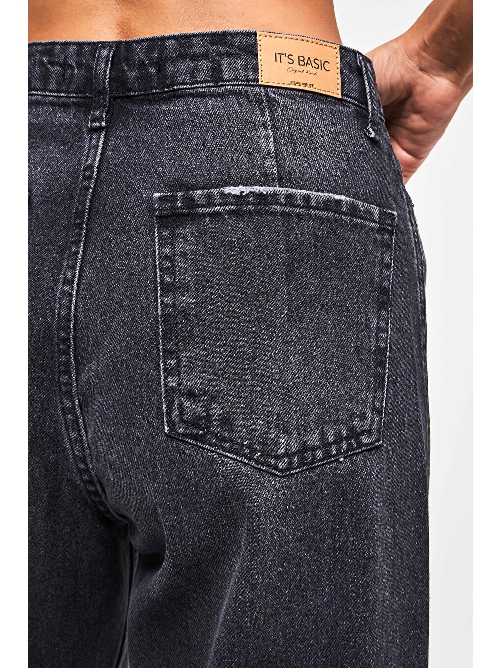 Gri Kadın Koyu Füme Renk 2w5-1 Relax Fit %100 Pamuk İç Boy 69cm Denim Jean-2