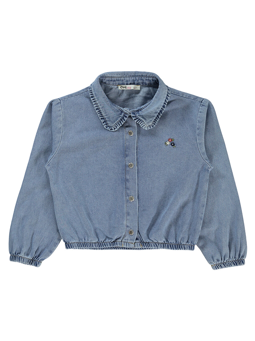 Girls Kız Çocuk Gömlek 6-9 Yaş Mavi-1