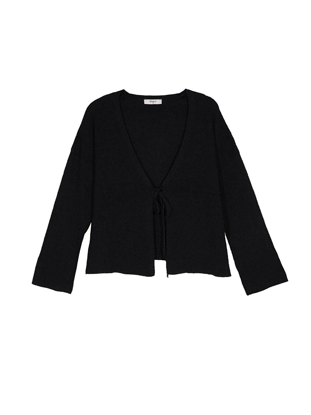 Antrasit Önden Bağcıklı Triko Hırka-5