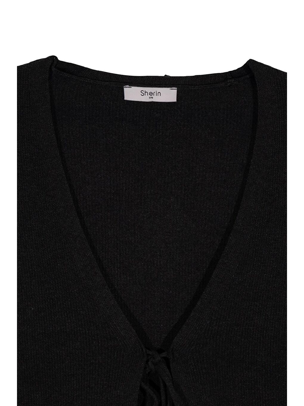 Antrasit Önden Bağcıklı Triko Hırka-6