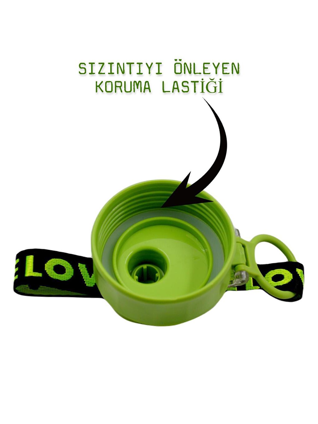 Damacana Motivasyon Matarası Çevir Aç Sızdırmaz Kapak Tasarımlı 2 Litre Yeşil-3