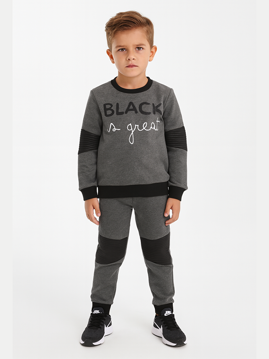 Great Black Antrasit Parçalı Eşofman Takım