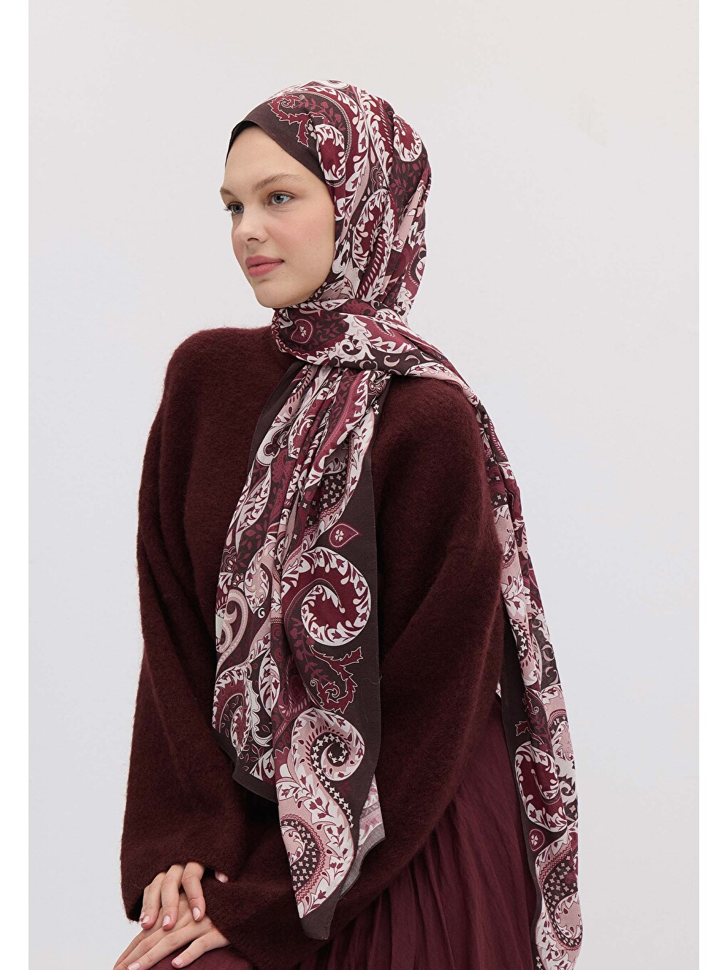 Asenath Desen Şal Fuşya-1