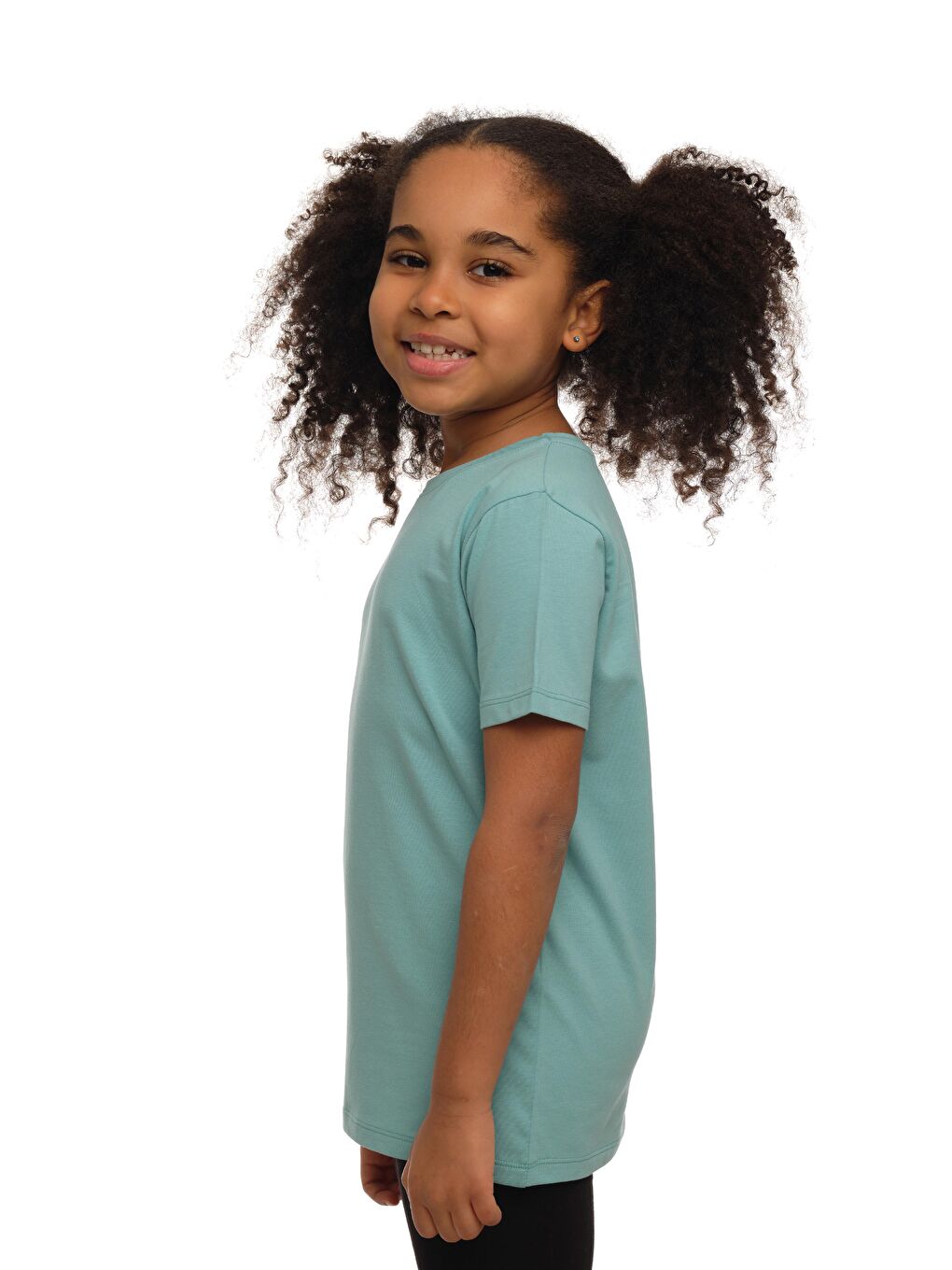 Çağla Yeşil Unısex Sıfır Yaka Kısa Kollu Tişört-1