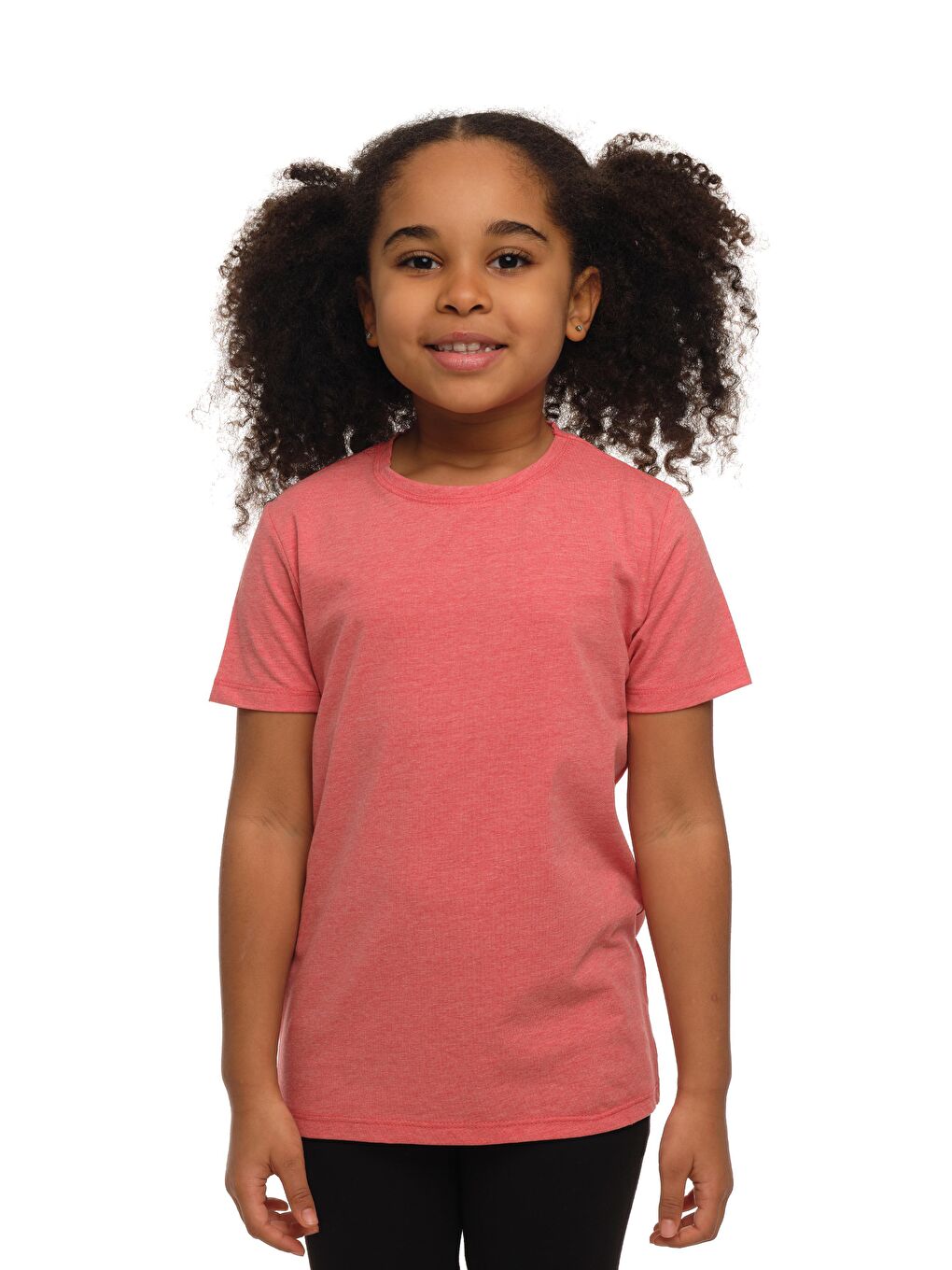 Ekru Turuncu Melanj Unısex Sıfır Yaka Kısa Kollu Tişört