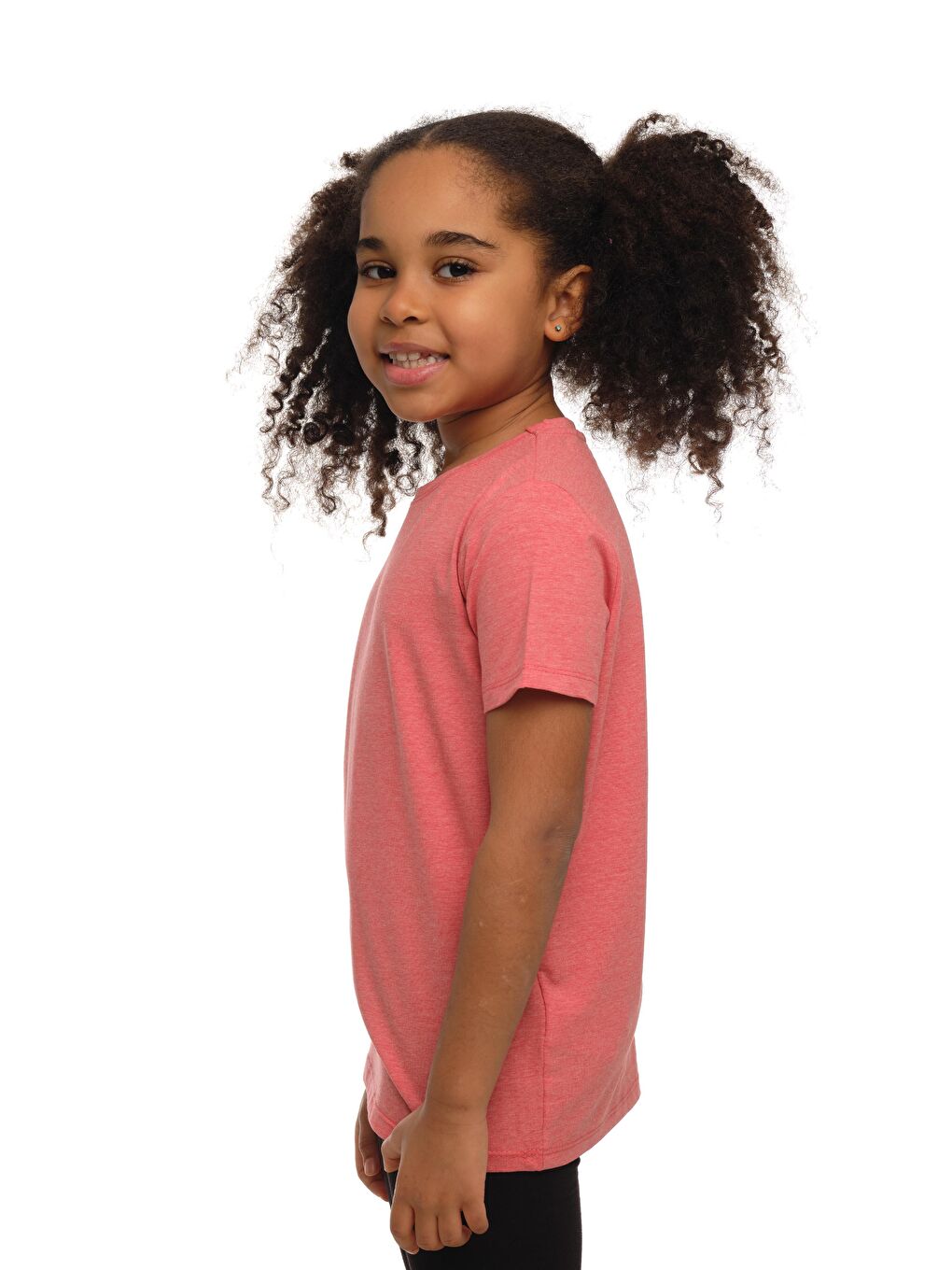 Ekru Turuncu Melanj Unısex Sıfır Yaka Kısa Kollu Tişört-1