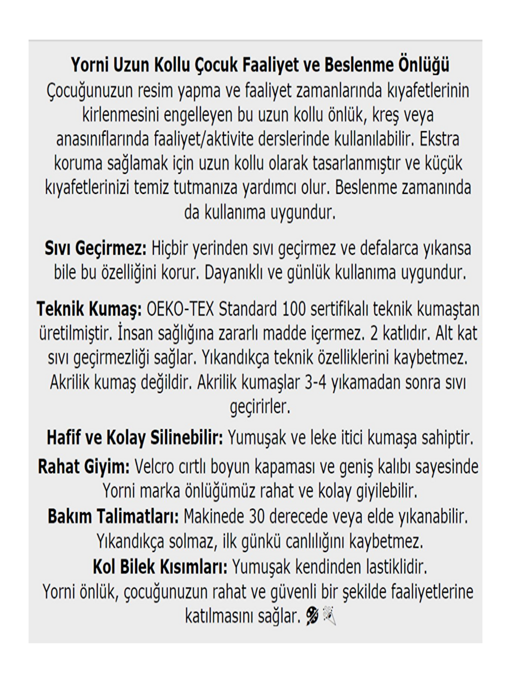 7-11 Yaş, Zoo, Sıvı Geçirmez, Makinede Yıkanabilir, Uzun Kollu Çocuk, Aktivite, Etkinlik Önlüğü-3