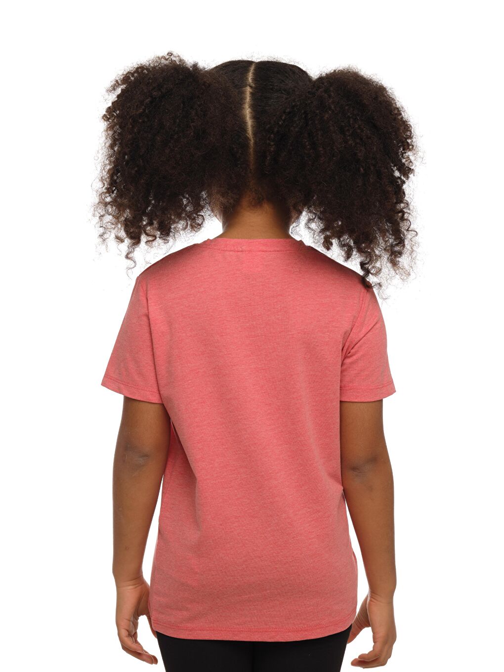 Ekru Turuncu Melanj Unısex Sıfır Yaka Kısa Kollu Tişört-2