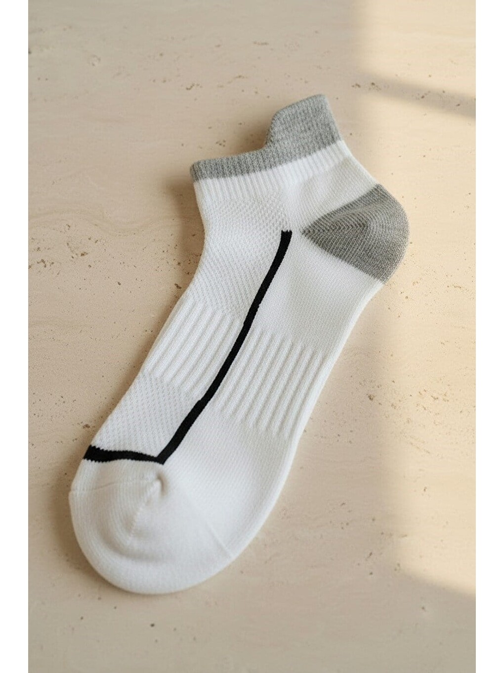 Erkek Siyah Çizgili Step Çorap